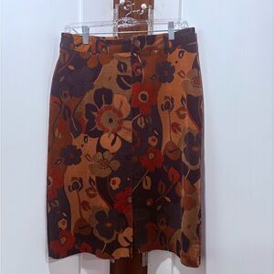 Brown and Orange Knee-Length Pencil Skirt for Work